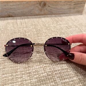Quay Australia Dark Purple Rhinestone Sunglasses
